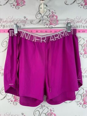 Under Armour shorts semi fitted pink purple Magenta Athletic heat gear bottoms